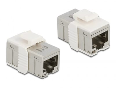 Delock Adapter RJ45 jack to RJ45 jack compact Cat.6A metal