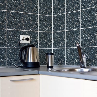 Zelfklevende muurtegelstickers voor keuken en badkamer - 9 BELINO TERRAZZO TEGELSTICKERS - 9 stickers van 15x15 cm