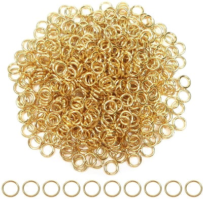 Dailygoods- Springringen 4 mm - 500 Stuks - Roestvrij Staal - Gouden Sieradenconnector - Doe-het-zelf Sieraden Maken - Transparante Opbergdoos