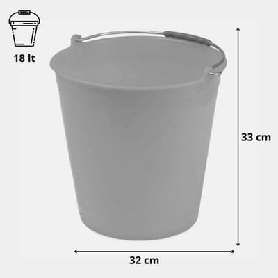Kunststof emmer met ijzeren handgreep - 18 liter