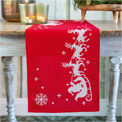 Vervaco - Loper kit - Kerst - Arreslee - PN-0158448 - Borduren - Borduurpakket - Borduurpakket volwassenen - Borduurpakket kind