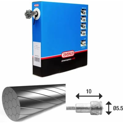 Remkabels 1x19 roestvrij staal Slick Ø1,5mm V-hoofd Ø5,5x10 Elvedes (x100)