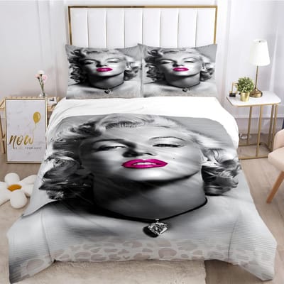 Marilyn Monroe Dekbedovertrek Dekbed Angst Beddengoed Sets Zachte Dekbedhoes En Kussenslopen Voor Tieners Jongen Enkel Dubbel Queen King 135X200cm-2pcs