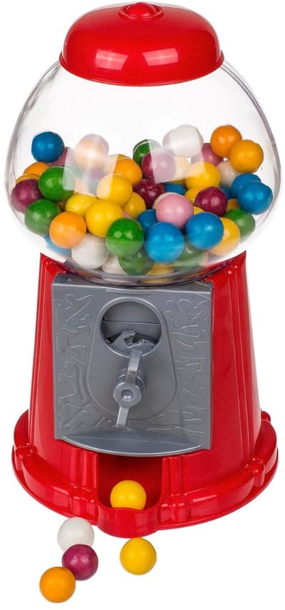 RONN®Kauwgomballen Automaat – Snoepmachine Met 3 Compartimenten - Vendingmachine – Rood - 24cm x 15cm x 14cm