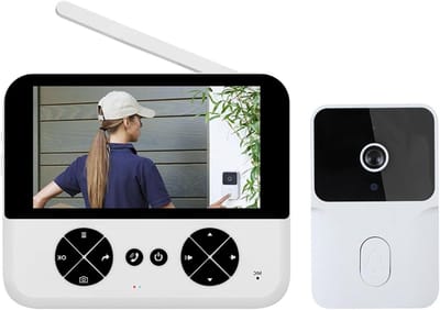 Draadloze Video Deurbel - Slimme Camera - Veiligheid Thuis - 4.3 Inch IPS Scherm - 256GB Opslag - Wit