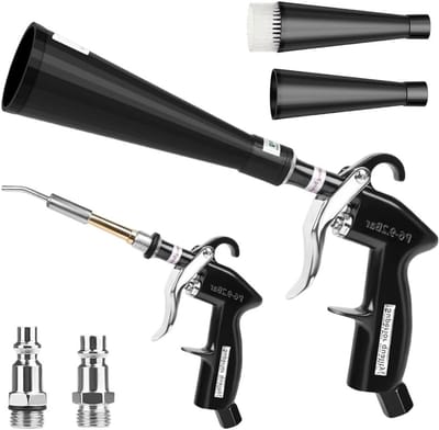 Hogedruk Luchtreinigingspistool voor Auto en Huis, Compressor Accessoires met Mondstukken voor Stoelen, Velgen en Textiel, 60-160 PSI, Effectief Droogpistool voor Diverse Toepassingen