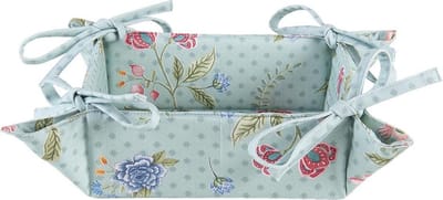 Clayre & Eef Broodmand 35x35x8 cm Blauw Groen Katoen Bloemen