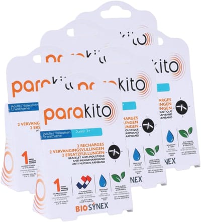 Parakito - Navulling Anti-Muggen Armband - 12 stuk - Natuurlijk & Navulbaar - Tot 15 Dagen Bescherming per Navulling