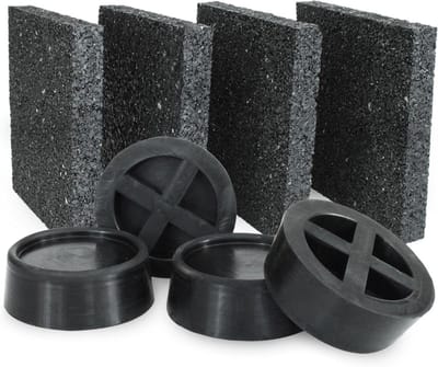 Antivibratiekussens en -voetjes - Trillingsdempers Rubber - Bescherming Apparaten - Waterbestendig Anti-schimmel - 4 Stuks - Zwart