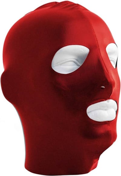 Mister B datex masker open ogen en mond - rood - one size