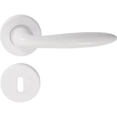 Sencys Deurkruk Op Rozet Manhattan - Aluminium - Wit Gelakt - Sleutelgat - 125 Mm