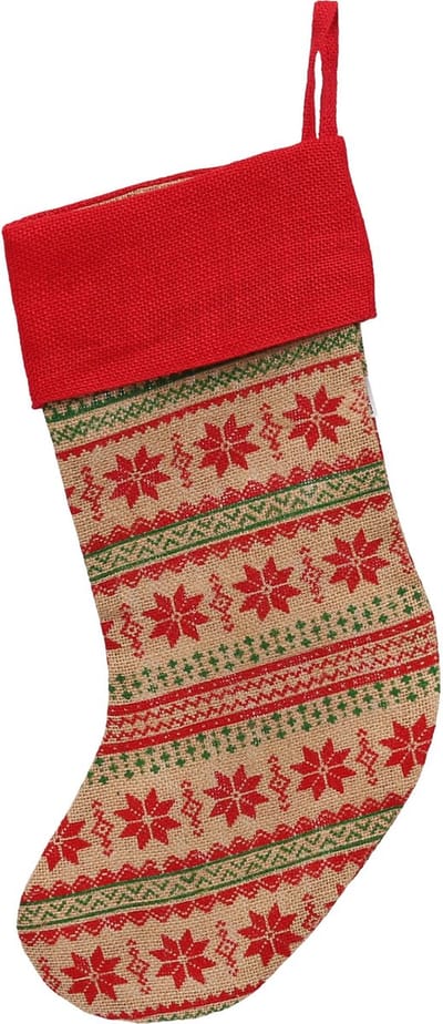 Kerstsok van jute, Kerstsok 48x30 cm