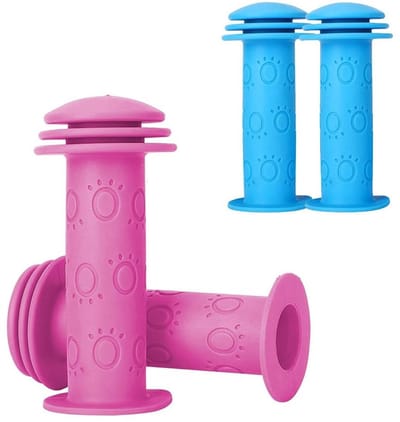 Dailygoods- Fietshandgrepen 22 mm - Antislip Rubber - Veiligheidsuiteinde 105 mm - Geschikt voor Kinderfiets/Scooter - Duurzaam TPE-Rubber - Lichtgewicht en Makkelijk Schoon te Maken - Fietshandvat
