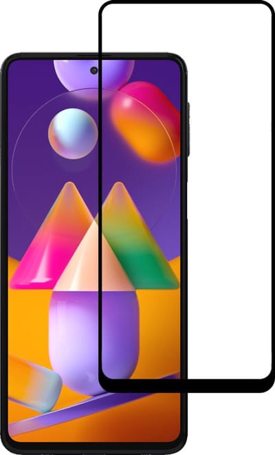 Smartphonica Screenprotector Geschikt voor Samsung Galaxy M31s - Full Cover Tempered Glass with Round Edge - Gehard glas met Afgeronde Hoeken geschikt voor Samsung Galaxy M31s