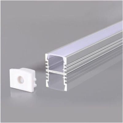 Gebouwd -in aluminium profiel 2m voor led lint ondoorzichtige witte hoes - Kunststof - Zilver - SILUMEN