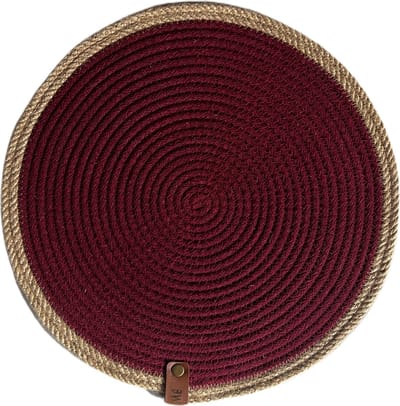 OZ Home - 6-delige Placemat Set - Rond - Rood/Beige - Duurzaam & Stijlvol - Voor Tafelbescherming en Decoratie