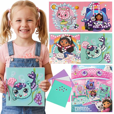Gabby's Dollhouse Creatieve set, boekje met mozaïekplaatjes voor meisjes, 600 schuimrubberen stickers