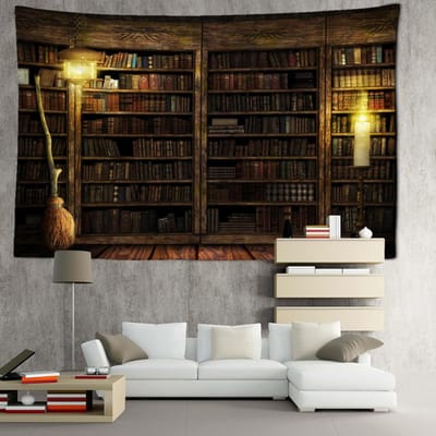 Kaars Boekenplank Wandtapijt Wandhanger Boheems Hekserij Abstract Mysterieus Slaapzaal Slaapkamer Huisdecoratie 95x70CM black