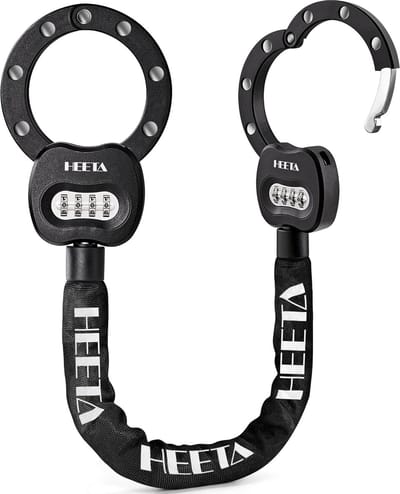 SnelShoppen - HEETA E-scooterslot Cijferslot 8 mm Hoog Veilig Fietsslot Handboeienslot Kettingslot Fietsaccessoires voor E-scooter Fietsen E-bike Moto