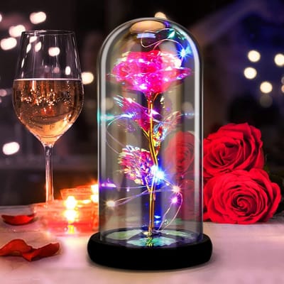 Eeuwige Roos in Glas met LED Verlichting - Romantisch Cadeau voor Elke Gelegenheid