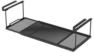Kast organizer keuken - Stellingkast metaal - Stellingkast - 13x21x38,5 - Telescopisch bereik 37-70 cm - Zwart