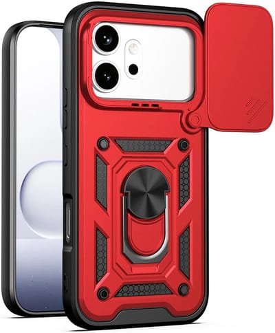 Hoesje geschikt voor HONOR 600/600 Pro - Phonesta CamShield Back Cover met Camera Slider - Rood