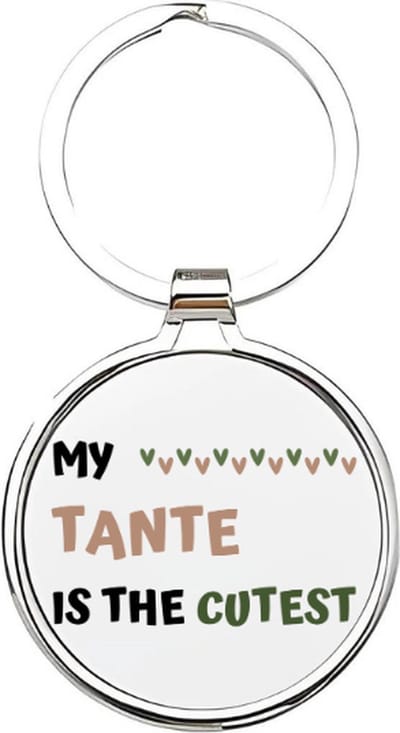 Akyol - my tante is the cutest Sleutelhanger - Tante - de liefste tante - tante sleutelhanger - sleutelhanger - sleutelhanger voor tantes - familie sleutelhanger - verjaardagscadeautje - cadeau voor de liefste tante - aunt - 4 x 7,5 CM