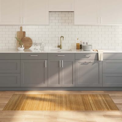 vidaXL - Vloerkleed - rechthoekig - 80x200 - cm - bamboe - naturel