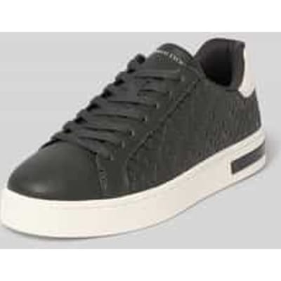 sneakers met vetersluiting en logomotief