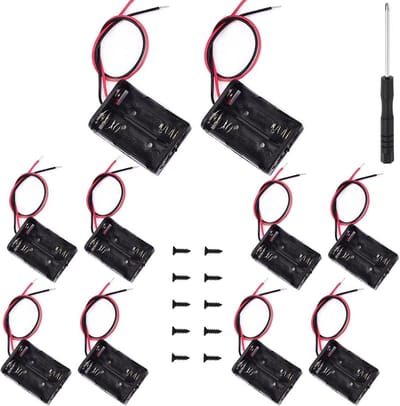 Batterijhouder 2 x 23 A - Kunststof 12V 23A met Schroevendraaier en Schroeven - 10 Stuks Zwart