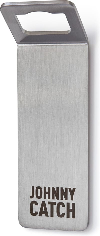 Höfats Johnny Catch - Opener - Magneet - RVS - 13x4x3 cm - Geborsteld roestvrij staal - Muur