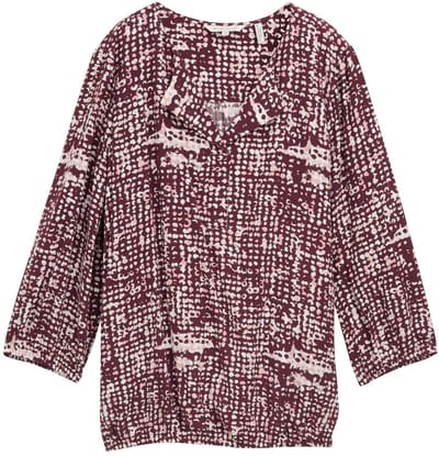 Tom Tailor - Blouse van viscose - Maat 36 - dark red abstract dot design