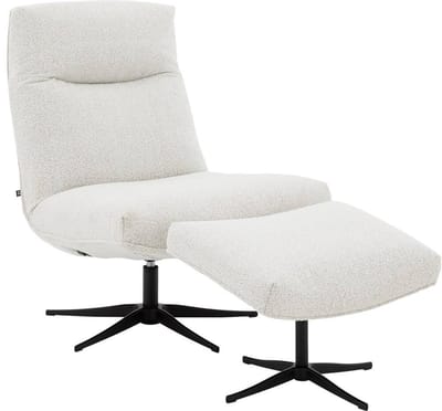 Goossens Fauteuil Isla - Stof - Wit