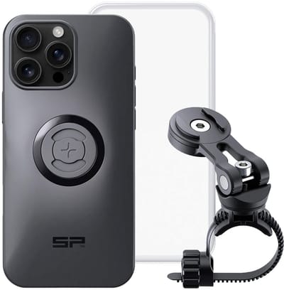 SP-Connect Bike Bundle - Geschikt voor iPhone 15 Pro Max - Complete Weerbestendige Fietshouder bestaande uit Universal Bike Mount, Phone Case en Weather Cover