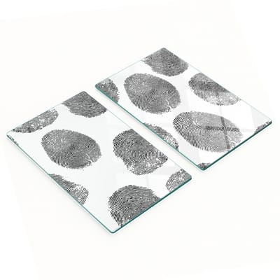 Decoratieve glazen snij- en serveerplanken met vingerafdrukpatroon, 2x30x52 cm