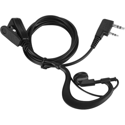 Zwarte Enkele K-kop Oorhaak Oortelefoon Walkie Talkie Tweewegradio Headset