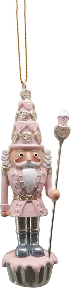 Clayre & Eef Kersthanger Notenkraker 11 cm Roze Kunststof