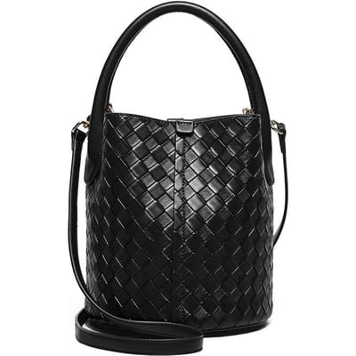 Nieuwe Stijl Dames Tas Echt Leer Handtas Dames Veelzijdig Gebreide Emmer Eén Schouder Crossbody Tas Dames gray