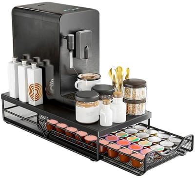 NordHaus Koffiecapsule Opberglade - Koffiecapsulehouder - Koffiecapsule Organizer - Geschikt voor 40 Pods - 40 x 20 x 7 cm Zwart