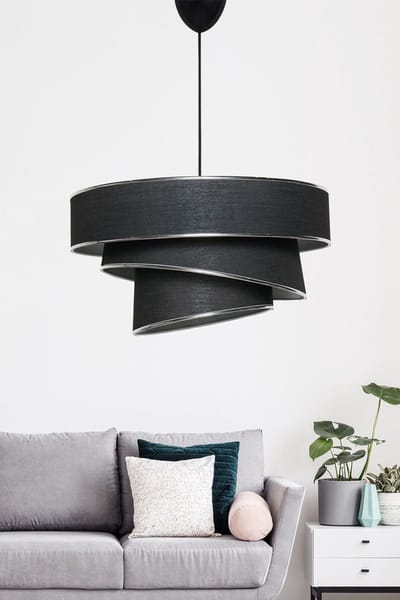 Asir - Kroonluchter - Zwart en Zilver - 40 x 40 x 72 cm