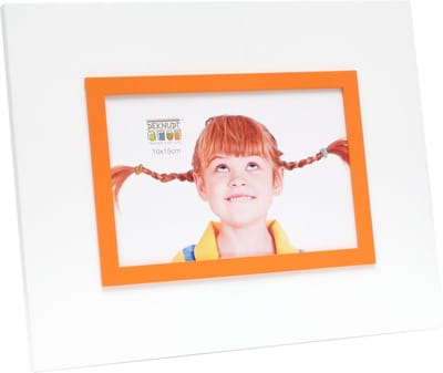 Deknudt Frames fotolijst S67JK3 - wit met oranje rand - hout - 10x15