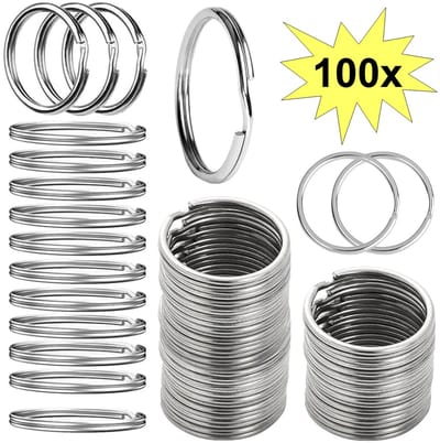 Fako Bijoux - Sleutelring - 30mm - Sleutelringen - Sleutelhanger Ringen - RVS Ring - Staal - Classic - Zilver - 100 Stuks