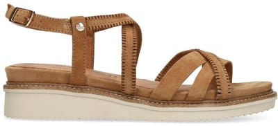 No Stress - Dames - Beige leren sandalen - Maat 36