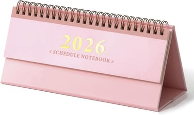Kalender 2026 - Kalender - Weekplanner - Maandkalender - Bureaukalender - Minikalender (2025-2026) - Kalender met klep - Geldig tot december 2026 - 350 g dubbelstrengs papier - Geschikt voor thuis, kantoor en school - Roze