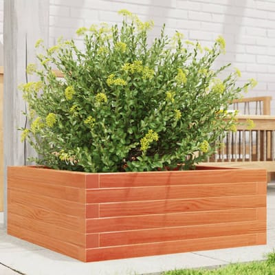 vidaXL - Plantenbak - 60x60x23 - cm - massief - grenenhout - wasbruin