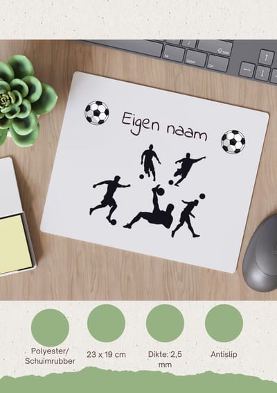 Akyol - voetbal met eigen naam - Muismat - Voetbal - liefhebber - cadeau - verjaardag - geschenk - gepersonaliseerd - jongens en meisjes - 23 bij 19 cm