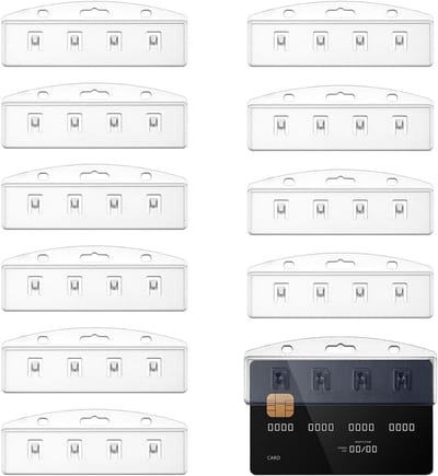 Badge Houders - Kaarthouders Beschermers - Identificatie Werkplek - Horizontale Ontwerp - 91 x 32 mm - Transparant