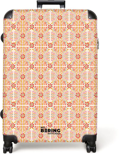 NoBoringSuitcases.com® - Koffer groot - Reiskoffer lichtgewicht - Retro disco patroon kleurrijk - Rolkoffer met 4 wielen - Grote trolley XL - 98 liter bagage