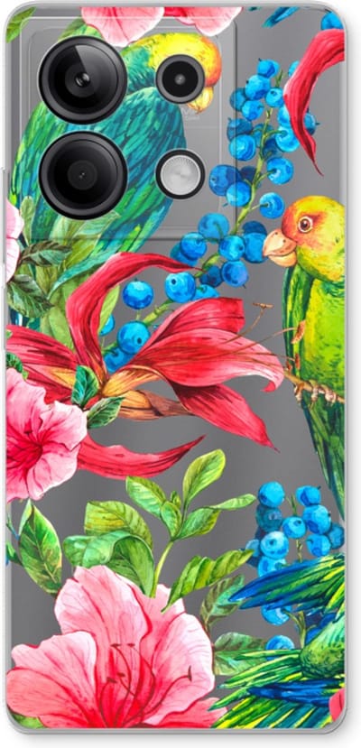 Case Company® - Hoesje geschikt voor Xiaomi Redmi Note 13 5G hoesje - Papegaaien - Soft Cover Telefoonhoesje - Bescherming aan alle Kanten en Schermrand