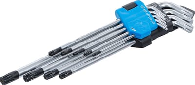 Torx (T-star) inbusset/ stiftsleutel set met boring, 9 delig, BGS 794